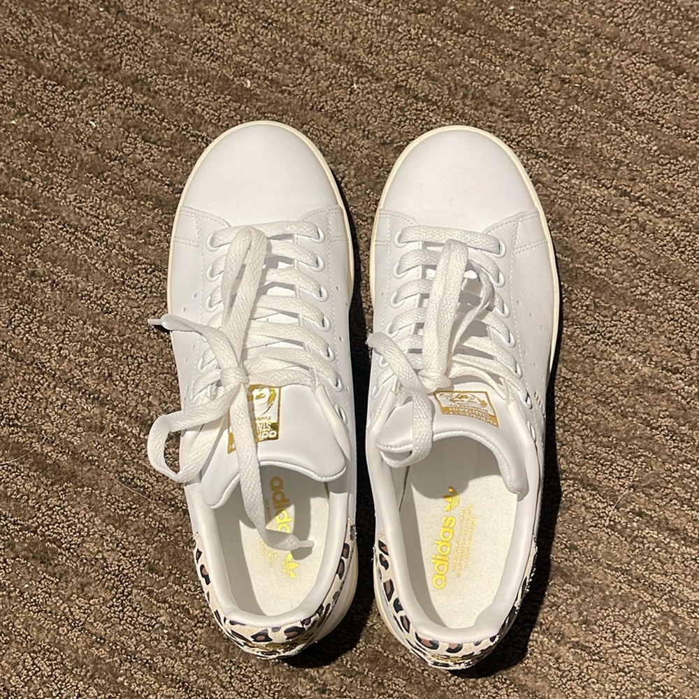Adidas Stan smith white leopard back woman size 8